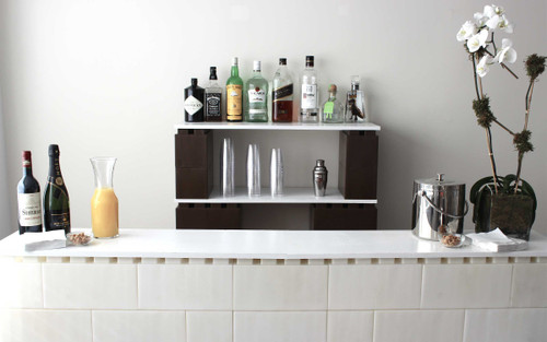 Build shelfs anywhere to use for your beverages, the EveBlock shelf is perfect for caterers so they can build and disassemble bars easily!