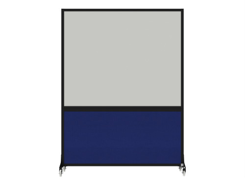 DivideWrite™ Portable Whiteboard Partition 5' x 6' Royal Blue Fabric - Black Trim