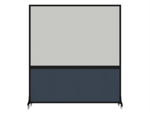 DivideWrite™ Portable Whiteboard Partition 6' x 6' Ocean Fabric - Black Trim
