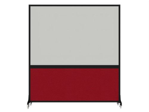 DivideWrite™ Portable Whiteboard Partition 6' x 6' Red Fabric - Black Trim