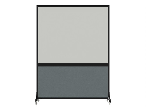 DivideWrite™ Portable Whiteboard Partition 5' x 6' Sea Green Fabric - Black Trim