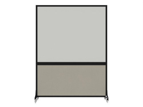 DivideWrite™ Portable Whiteboard Partition 5' x 6' Sand Fabric - Black Trim