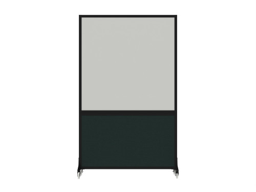 DivideWrite™ Portable Whiteboard Partition 4' x 6' Forest Green Fabric - Black Trim