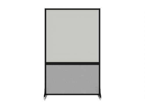 DivideWrite™ Portable Whiteboard Partition 4' x 6' Slate Fabric - Black Trim