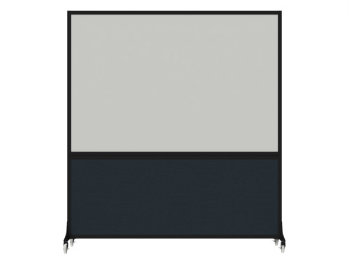 DivideWrite™ Portable Whiteboard Partition 6' x 6' Blue Spruce Fabric - Black Trim