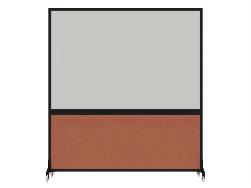 DivideWrite™ Portable Whiteboard Partition 6' x 6' Papaya Fabric - Black Trim