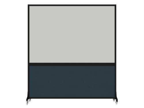 DivideWrite™ Portable Whiteboard Partition 6' x 6' Caribbean Fabric - Black Trim