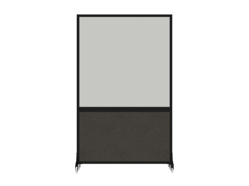 DivideWrite™ Portable Whiteboard Partition 4' x 6' Mocha Fabric - Black Trim