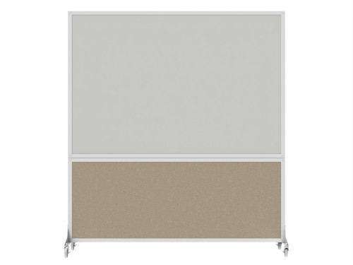 DivideWrite™ Portable Whiteboard Partition 6' x 6' Rye Fabric - White Trim