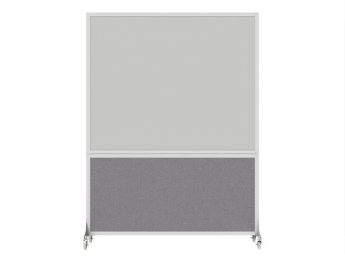 DivideWrite™ Portable Whiteboard Partition 5' x 6' Cloud Gray Fabric - White Trim