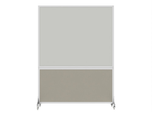 DivideWrite™ Portable Whiteboard Partition 5' x 6' Sand Fabric - White Trim