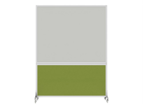 DivideWrite™ Portable Whiteboard Partition 5' x 6' Lime Green Fabric - White Trim