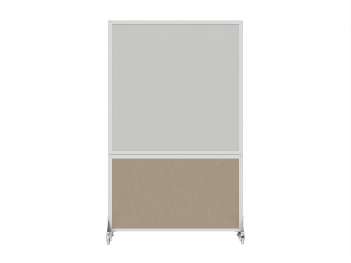 DivideWrite™ Portable Whiteboard Partition 4' x 6' Rye Fabric - White Trim
