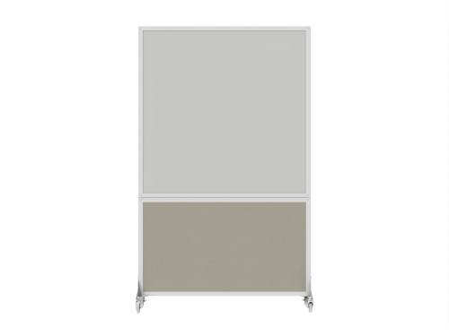 DivideWrite™ Portable Whiteboard Partition 4' x 6' Sand Fabric - White Trim