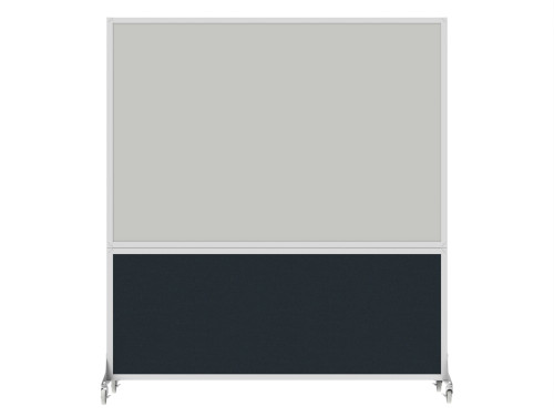 DivideWrite™ Portable Whiteboard Partition 6' x 6' Blue Spruce Fabric - White Trim