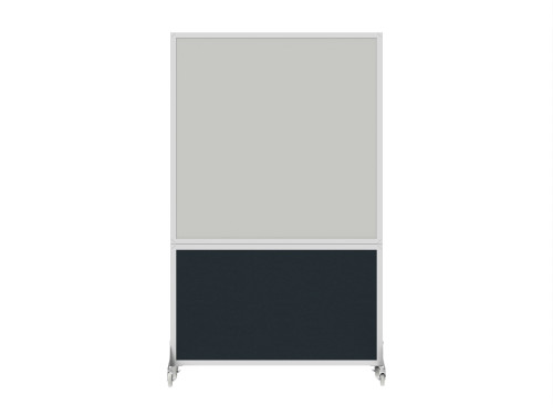 DivideWrite™ Portable Whiteboard Partition 4' x 6' Blue Spruce Fabric - White Trim