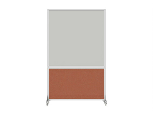 DivideWrite™ Portable Whiteboard Partition 4' x 6' Papaya Fabric - White Trim