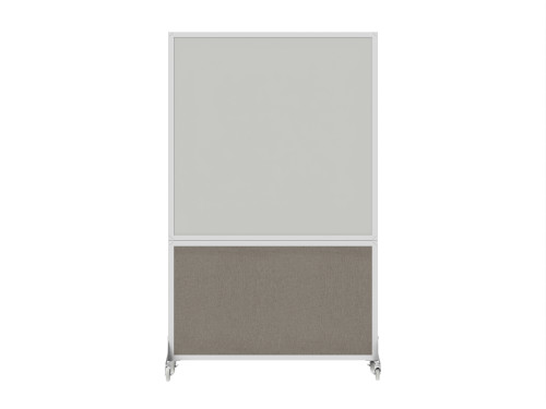 DivideWrite™ Portable Whiteboard Partition 4' x 6' Warm Pebble Fabric - White Trim