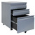The 3 pullout drawers on the rolling cabinet can fit office supplies, files, folders, etc.