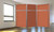 The Operable Wall Folding Room Divider in our new papaya fabric.