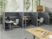 Portable and Acoustic Partition Hush Panel™ Configurable Cubicle Partition