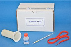 A close-up of the CHLOR*TEST kit, showing its premeasured components and the patented CHLOR*EXTRACT™ solution. The kit is designed for chloride contamination testing, ensuring precise results in ppm and µg/cm². The image emphasizes the kit's ease of use and compatibility with industrial surfaces. A close-up of the CHLOR*TEST kit, showing its premeasured components and the patented CHLOR*EXTRACT™ solution. The kit is designed for chloride contamination testing, ensuring precise results in ppm and µg/cm². The image emphasizes the kit's ease of use and compatibility with industrial surfaces.