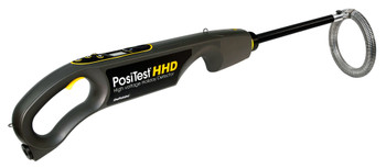 The PosiTest HHD uses pulsed DC technology to detect flaws. Instead of a continuous high-voltage output, the PosiTest HHD emits a precise pulse of high-voltage 30 times per second. This technology is much easier to ground, and safer, reducing the possibility of the exterior of the object becoming charged. The advanced circuitry is capable of maintaining a precise voltage output over the full range of 0.5-35 K-V in a single instrument. To alter the set voltage, simply choose the voltage selection menu option, and use the plus and minus buttons to adjust.