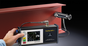 The PosiTest AT-A Automatic Adhesion Tester boasts an electronically controlled hydraulic pump which automatically applies smooth and continuous pull-off pressure with a user adjustable pull rate, pull limit and hold time. It can store test data for 100,000 pulls in up to 1,000 batches. The impact and scratch resistant color touch screen and keypad is ideal for operation both with and without gloves. Using built-in Bluetooth technology, measurements can be transmitted to the PosiTector App for further annotation.