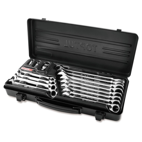 Toptul GBA1541 Pro-Series Reversible Ratchet Combination Wrench Set 15pcs