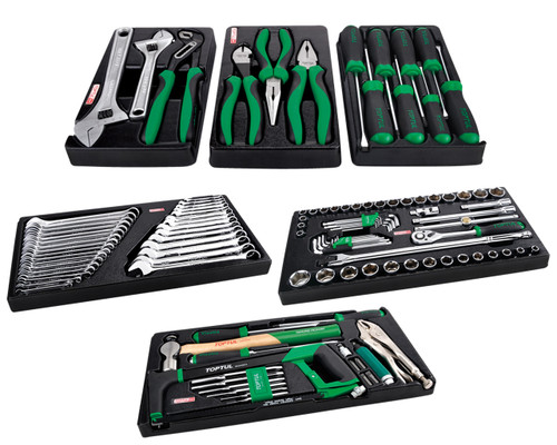 Toptul GCBZ120AB 121 Piece 6 Drawer Metric/AF Tool Kit + 6 Drawer Roller Cabinet Toptul GCBZ120AB 121 Piece 6 Drawer Metric/AF Tool Kit + 6 Drawer Roller Cabinet