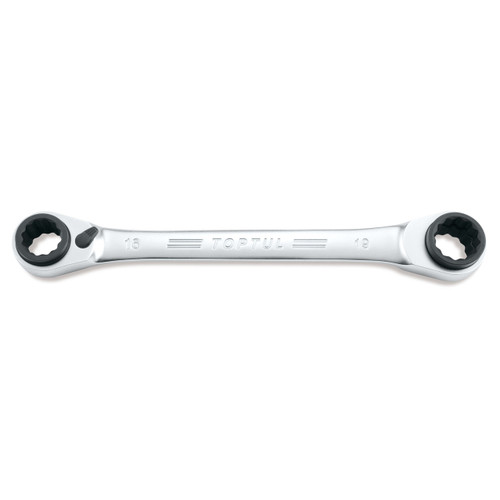 Toptul ABAD1619 Pro-Series 4-In-1 Ratchet Double Ring Spanner 16x19-17x18mm