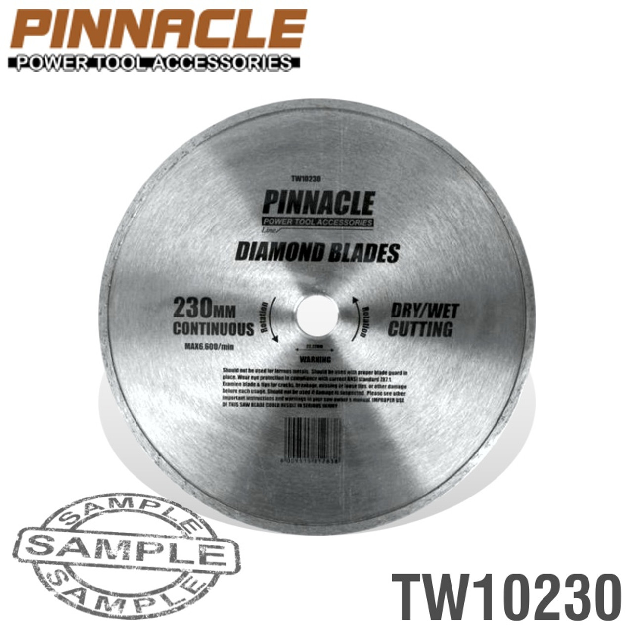 DIAMOND BLADE CONT.RIM 230X22.22MM PINNACLE Avex Tool Shop