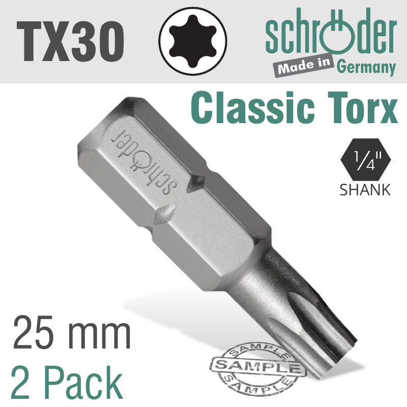 Tx30 Shape TORX TX30 CLASSIC BIT 25MM 2CD - Avex Tool Shop