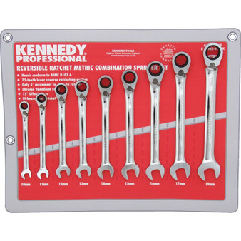 KennedyPro REVERSIBLE COMBINATION SPANNER SET 9PC