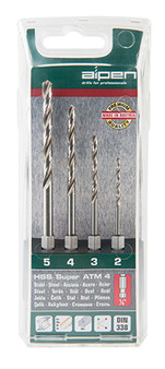 HEX SHANK SET HSS FOR 4 PIECE 2.3.4.5MM