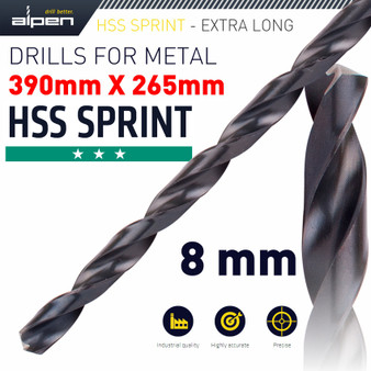 HSS DRILL BIT 8MM 390X265MM EXTRA LONG