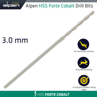 HSS FORTE COBALT DRILL BIT 3MM