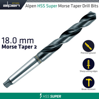 HSS SUPER 18MM MORSE TAPER 2 SHANK