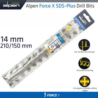 FORCE X 14.0 x 210/150  SDS-PLUS DRILL BIT X4 CUTTING EDGES