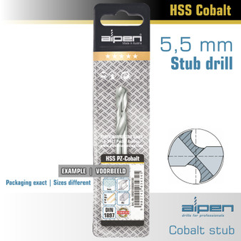 COBALT DRILL BIT SHORT POUCH 5.5MM