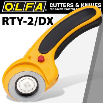 OLFA 45mm Straight Handle Rotary Cutter (RTY-2/G) - Rotary Fabric Cutter  w/Blade Cover for