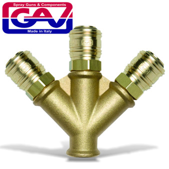 QUICK COUPLER BRASS THREE WAY3-8F