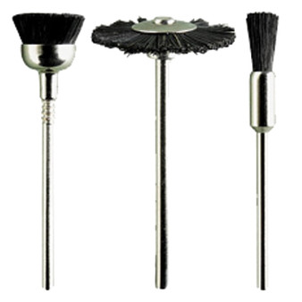 ASSORTED BLACK BRISTLE BRUSHES. 3PCS