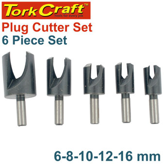 5PCE PLUG CUTTER SET 6-8-10-12-16MM