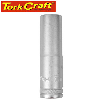 SOCKET 15MM 1/2' DR DEEP SOCKET CRV 12 POINT