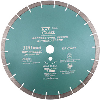 DIAMOND BLADE 300 x 25.4MM ASPHALT HOT PRESSED SEGMENTED TAR