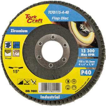 FLAP DISC ZIRCONIUM 115MM 40GRIT ANGLED