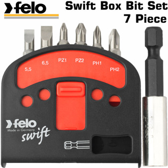 FELO SWIFT BOX BIT SET 7PCE 6 X BITS & 1 X BIT HOLDER