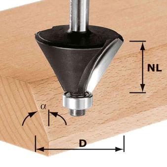 FESTOOL CHAMFER CUTTER HW S8 D36/45  491025