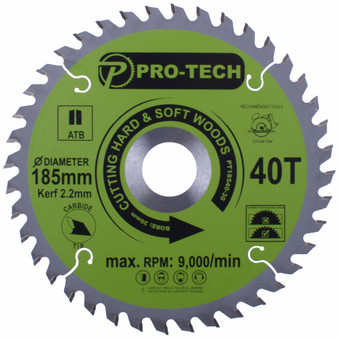 SAW BLADE TCT 185 X 2.2 X 30 X 40T WOOD PROF.